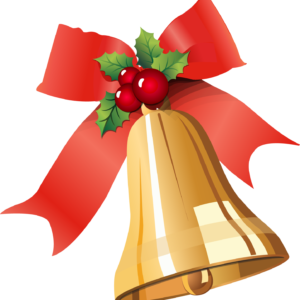 Red & Golden Christmas Bell PNG – Transparent Background Festive Decoration
